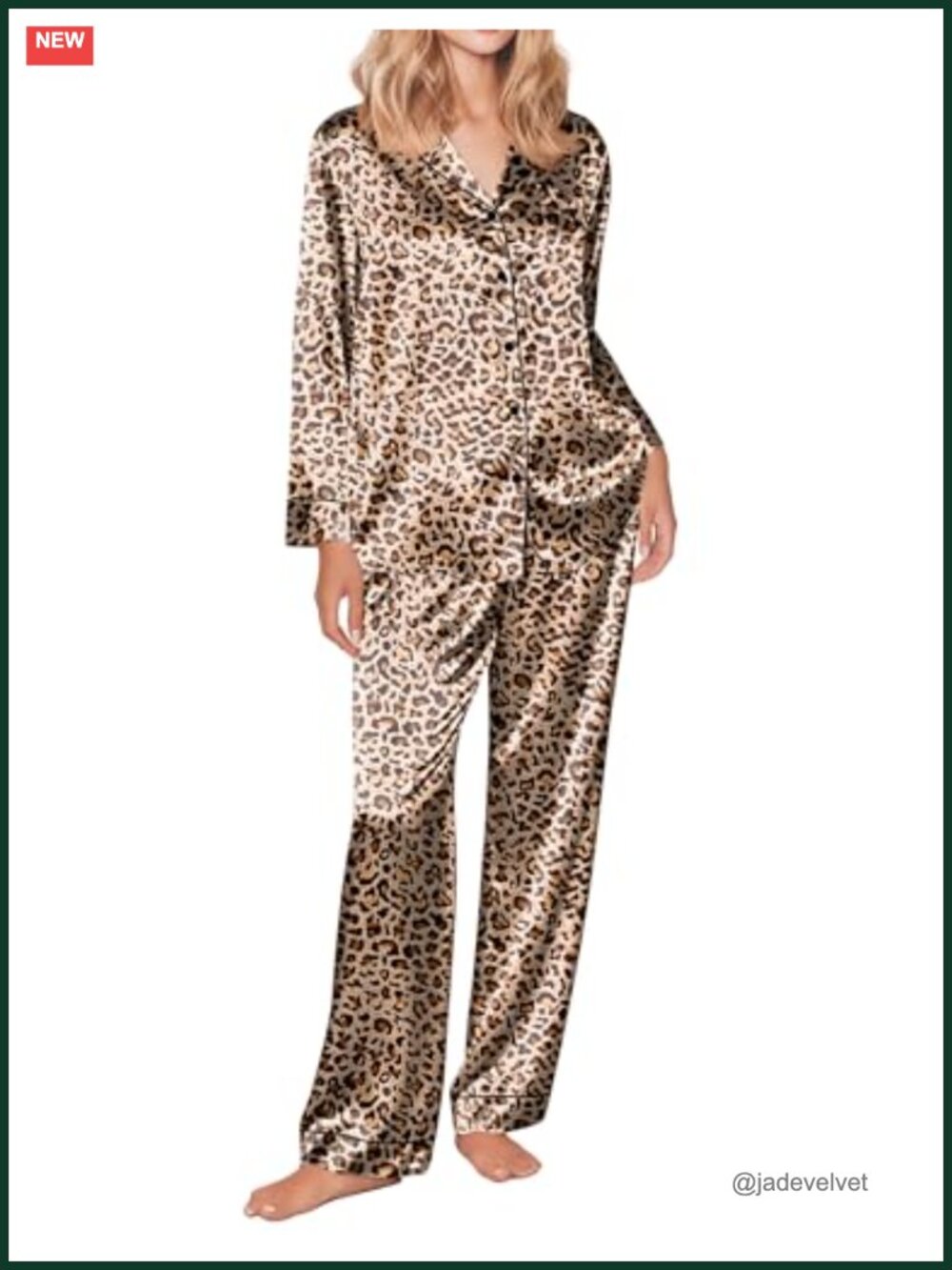 Silk Satin Pajama Set: Button Up Long Sleeve Pjs, Soft 2 Piece Loungewear